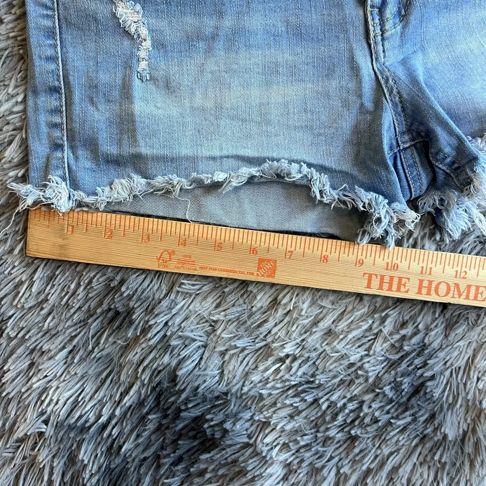 WAX JEAN, LOS ANGELES,  Large BLUE DENIM CUT OFF SHORTS, JR'S WAIST, - Image 7