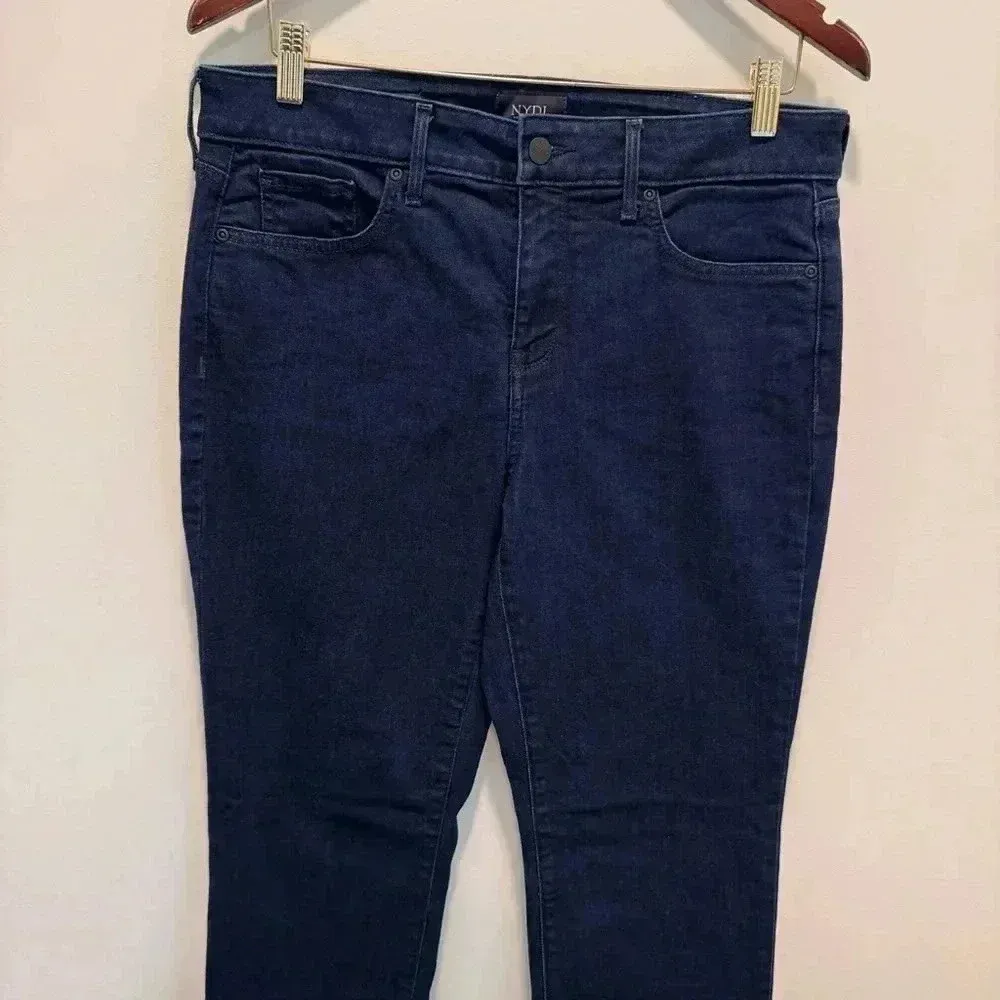 NYDJ Marilyn Straight Lift Tuck Technology Dark Wash Stretch Jeans Women's 12 - Image 2