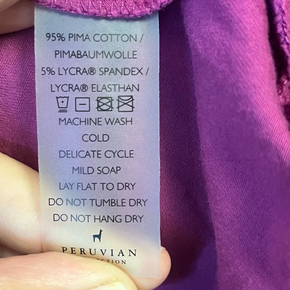 Peruvian Connection Top Hot Pink Long Sleeve Scoop Neck Tee Sz M GUC - Image 6