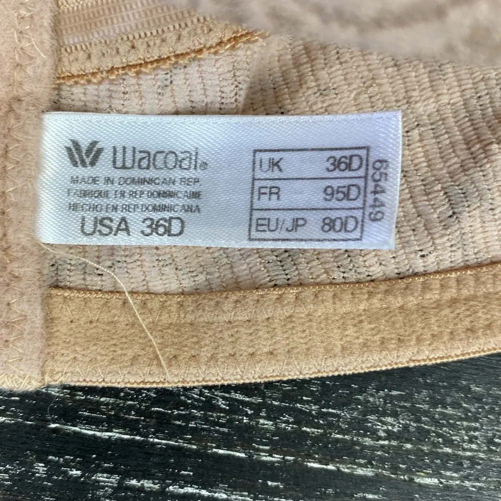 Wacoal  Nude Halo Lace Convertible Strapless Unlined Wire Free 65449 Bra 36D - Image 5