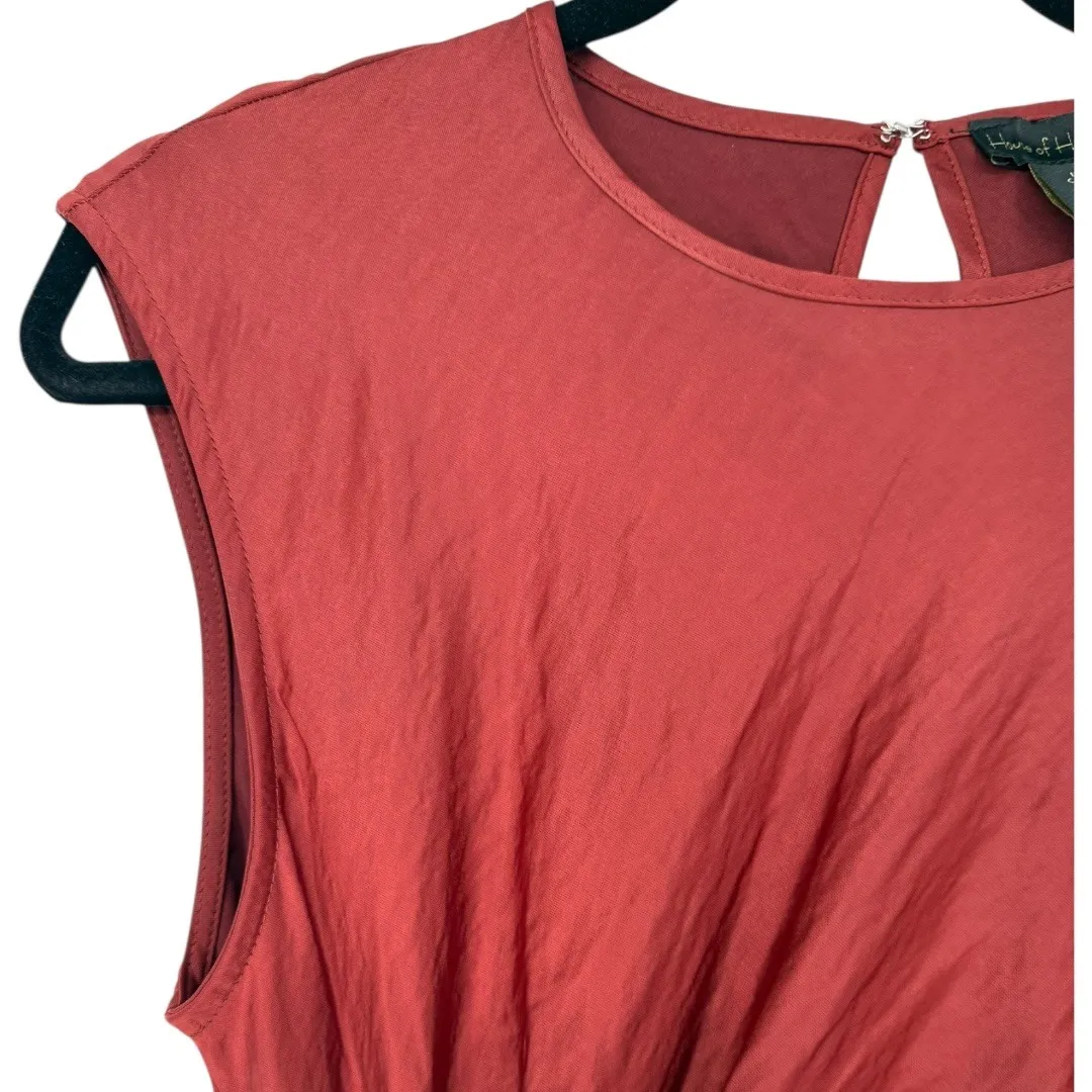 House of Harlow Sleeveless Satin Slip Maxi Dress Size Medium‎ Feminine Romantic Red - Image 12