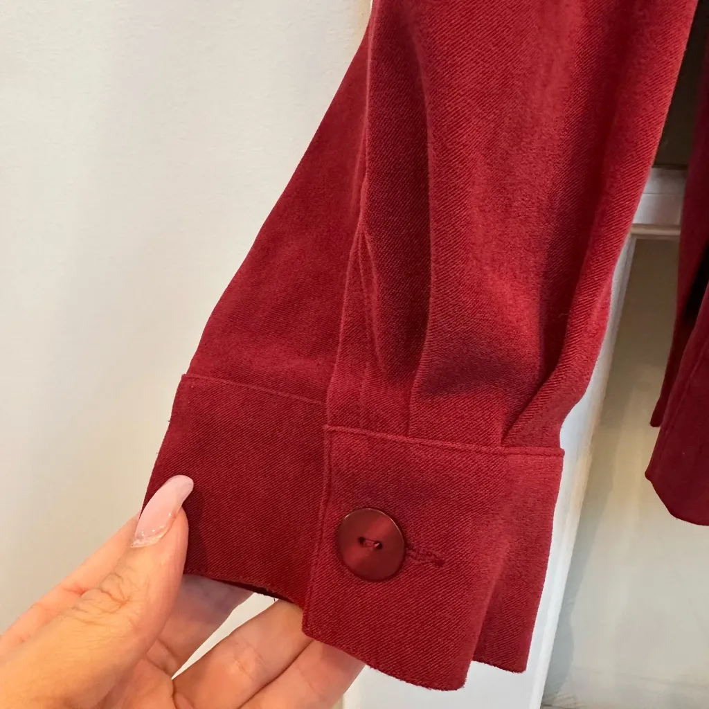 Vintage Coldwater Creek Red Faux Suede Lightweight Jacket Blouse Plus Size 3X - Image 4