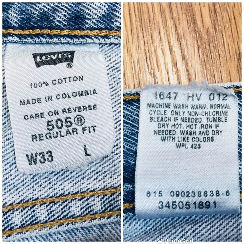 LEVIS Vintage Distressed Destroyed 505 Bermuda Jean Shorts 90s High Rise Size 33 - Image 5