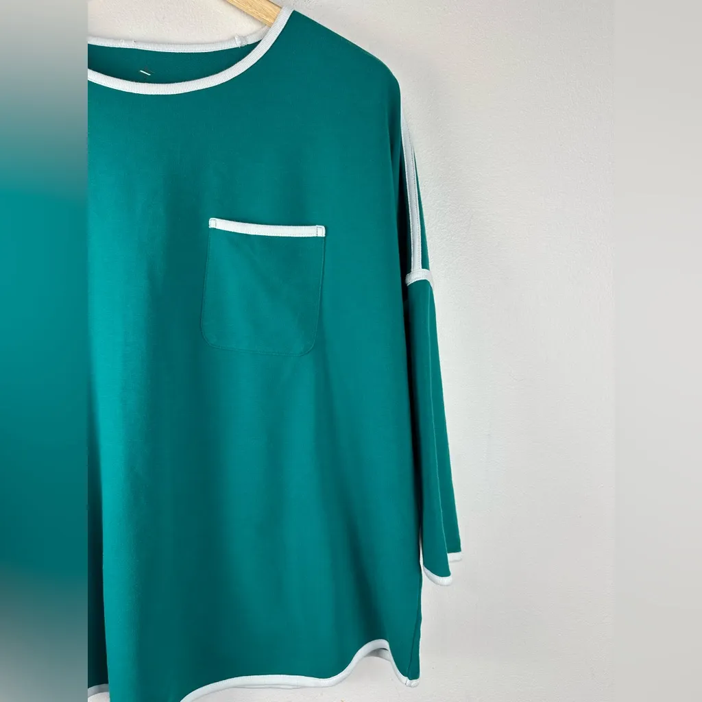 Tuckernuck SPORT Green and White Terry Farah Pullover Sweater Women’s Sz XS - Image 6