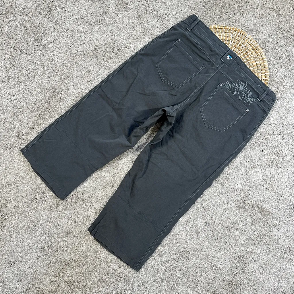 Kuhl Women's Kendra Cargo Crop Capri Pants Mid Rise Outdoor Hiking in Gray 14 - Image 6