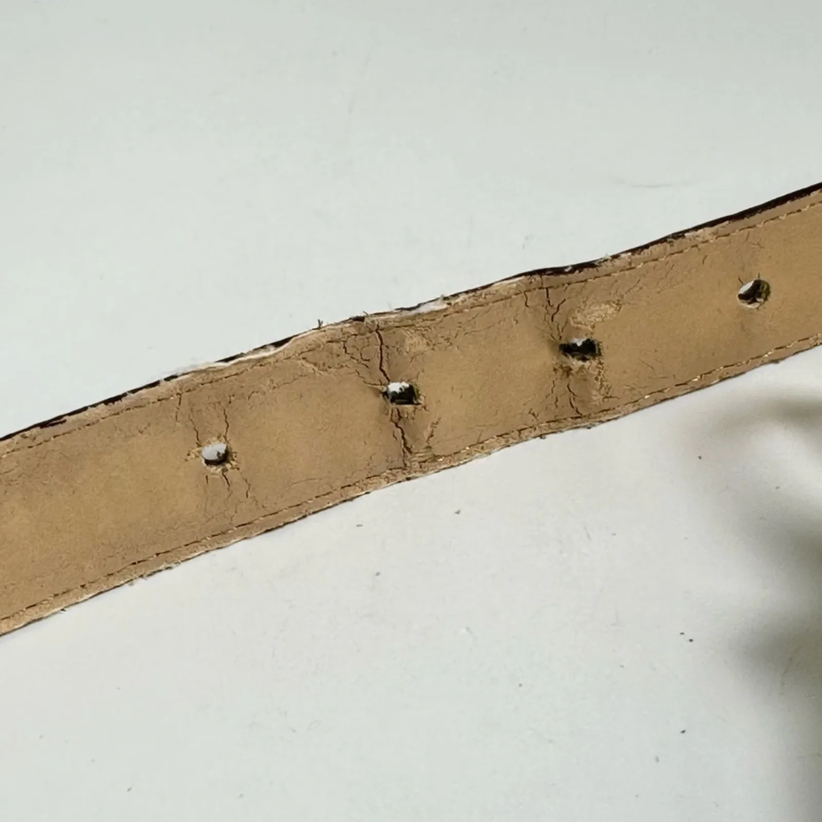 Vintage Lord And Taylor Brown Leather Croc Belt - Image 4