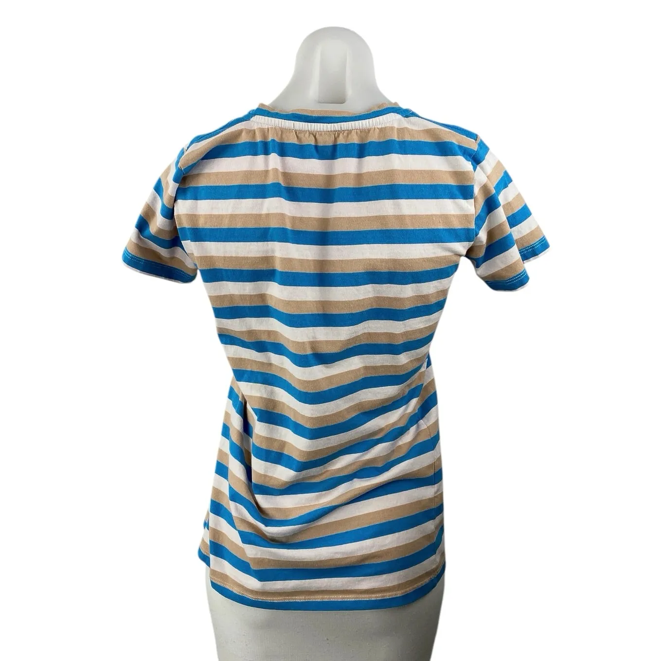 Trussardi Jeans Women's Multicolor Striped Sequin Short Sleeve T Shirt Tee Top M Size M - Image 2