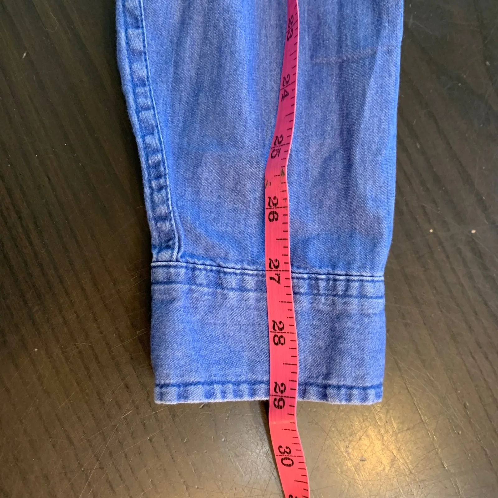 Old Navy Denim Chambray Shirt Dress Medium Long Sleeve Collared Button Front - Image 10