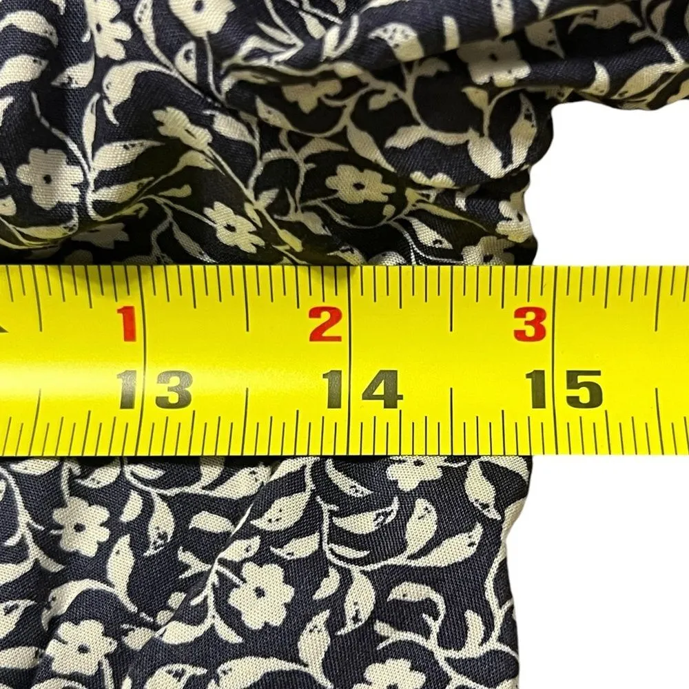 Old Navy Smocked Floral Babydoll Dress Blue MEDIUM Cottagecore Farm Prairie Boho - Image 7