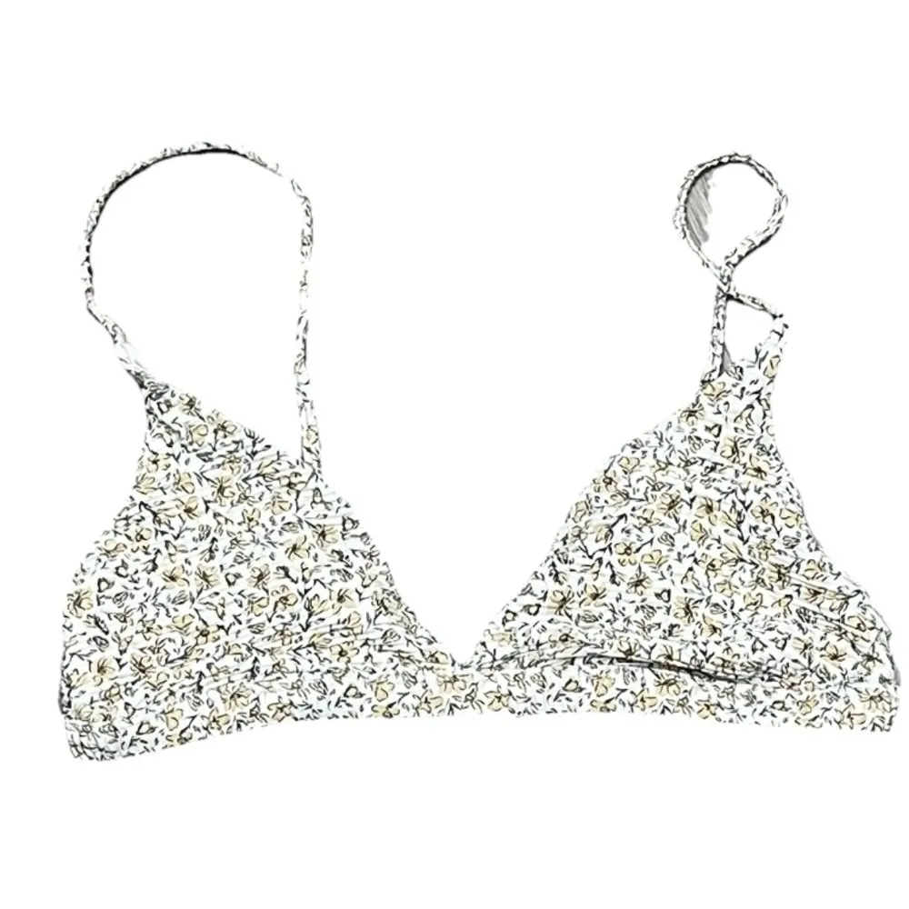 Billabong Butter Yellow Floral Triangle Bikini Top Women’s M Cottagecore Beach - Image 2