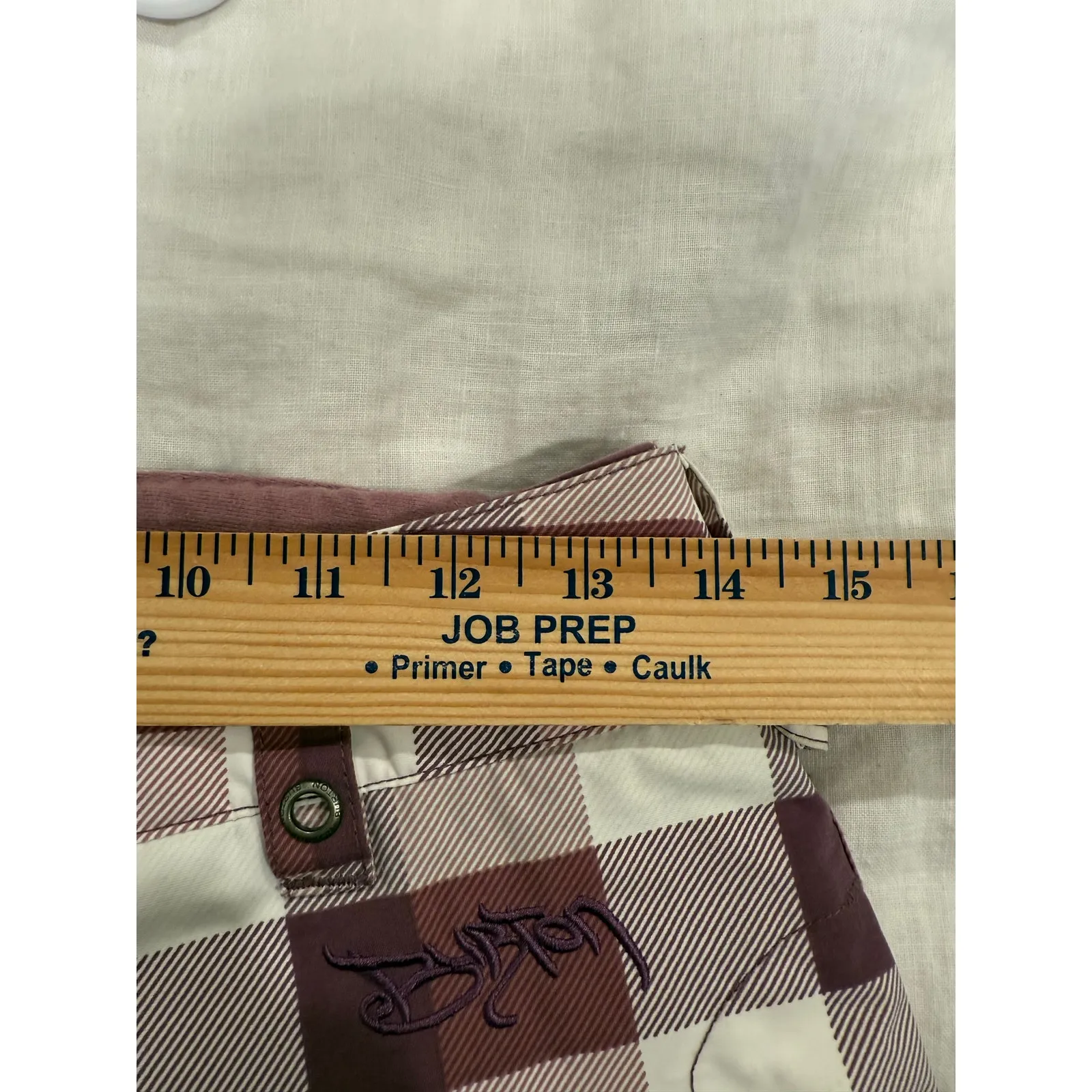 Burton Stow Cargo Pant Womens 28W Purple White Plaid Snowboard Waterproof Pants - Image 11