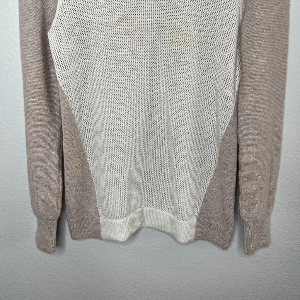 Tommy Bahama womens Beige raglan Cashmere knit pull over Sweater size small - Image 5
