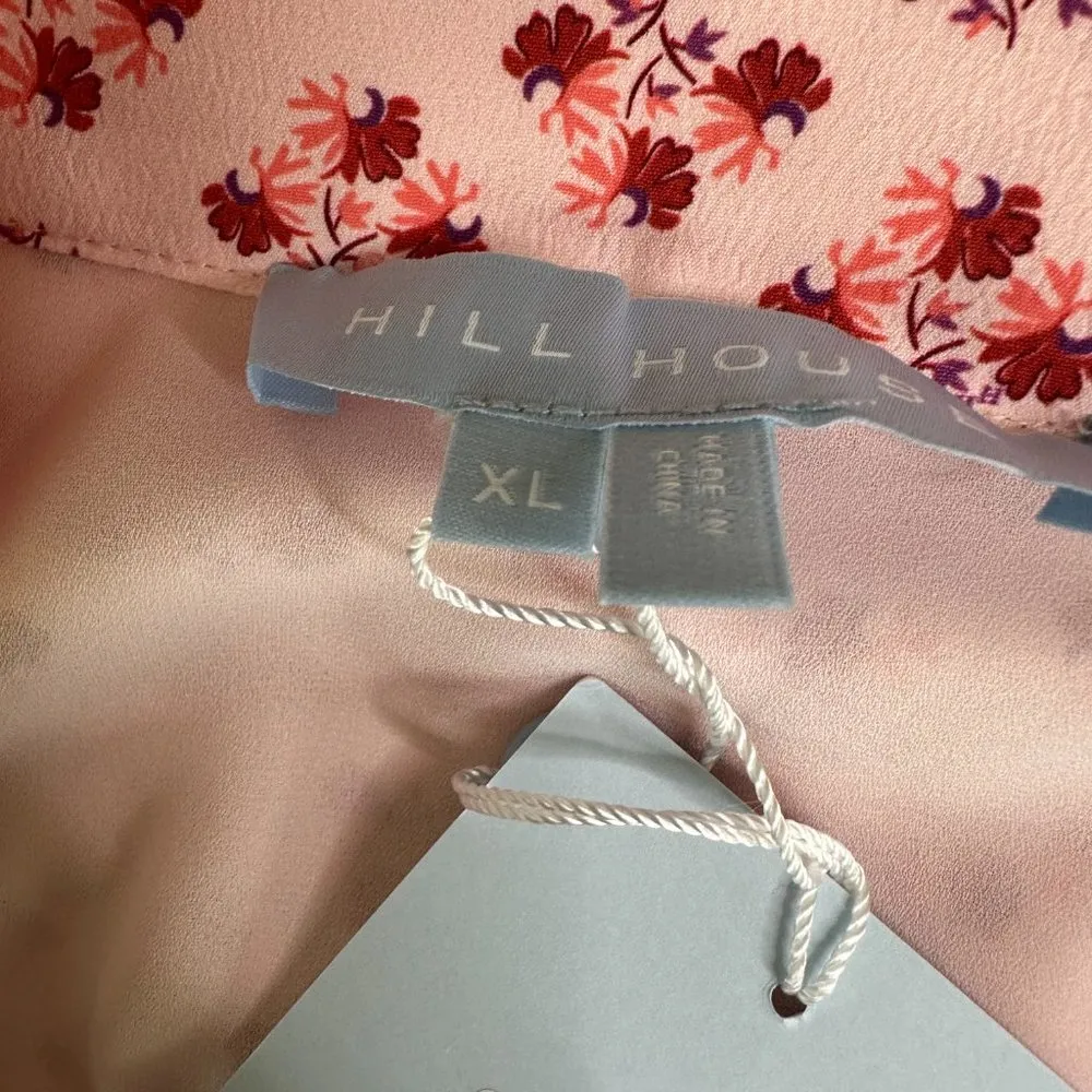 NEW Hill House Mirabel Maxi Wrap Skirt Pink Spaced Floral Poly Crepe XL - Image 8