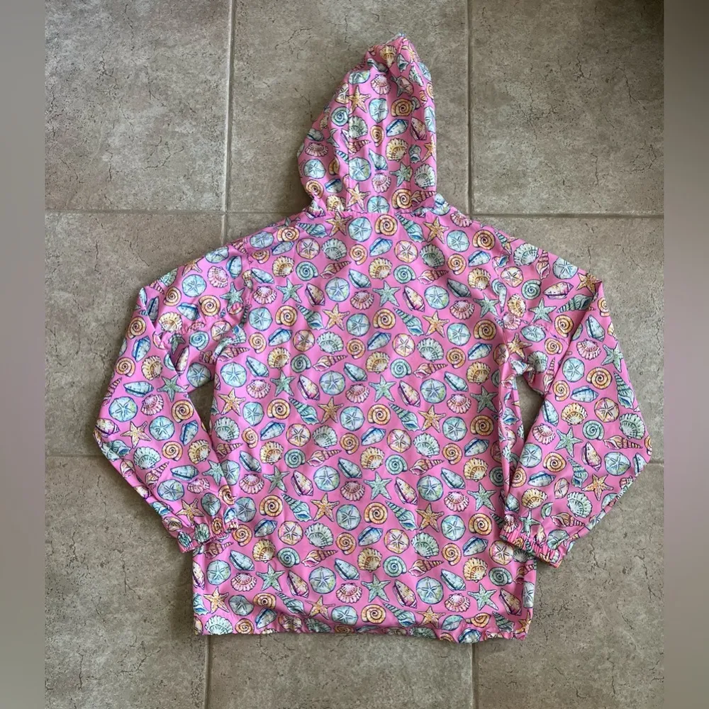 Simply Southern Large Beach Shell Full Zip Hooded Pink Rain Jacket  Windbreaker - Image 3