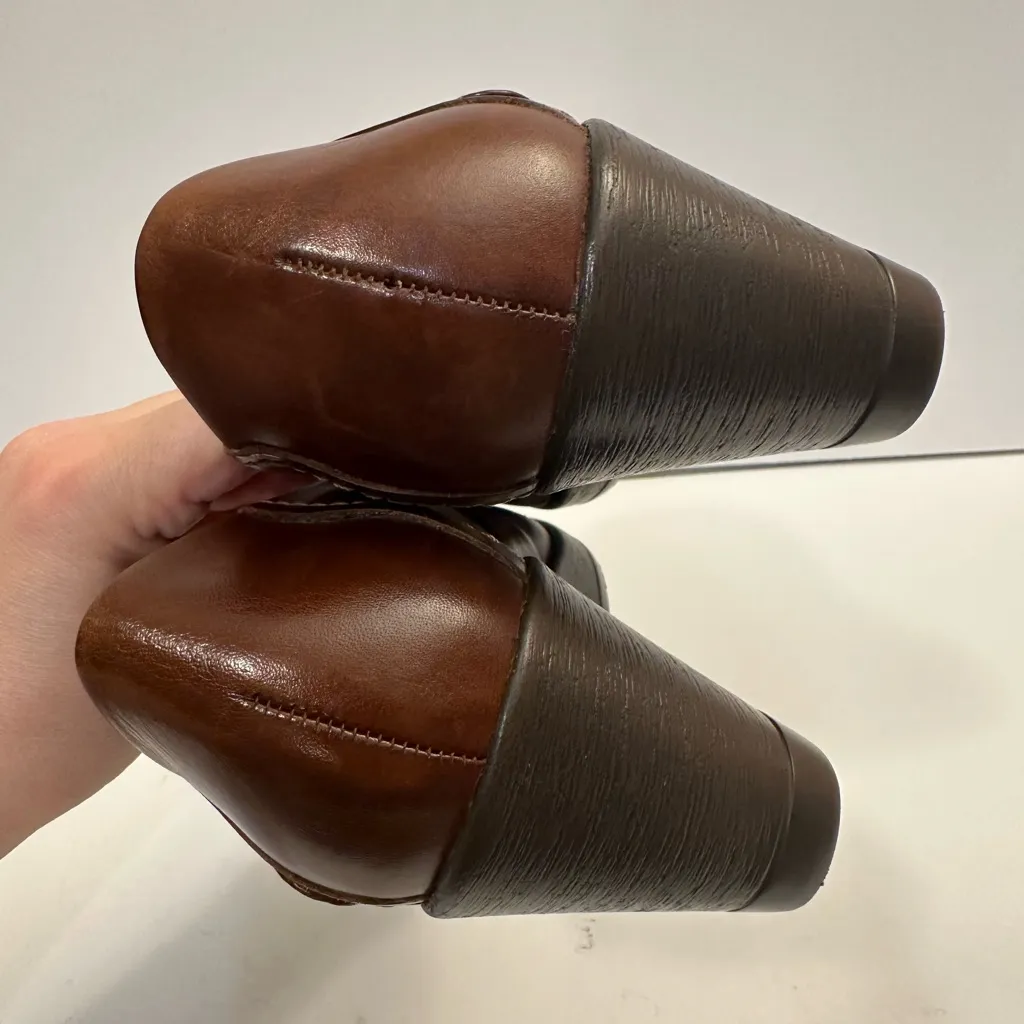 Dansko Leather Burnished Nappa Wedge Mary Janes Brown Size EU 37 - Image 7