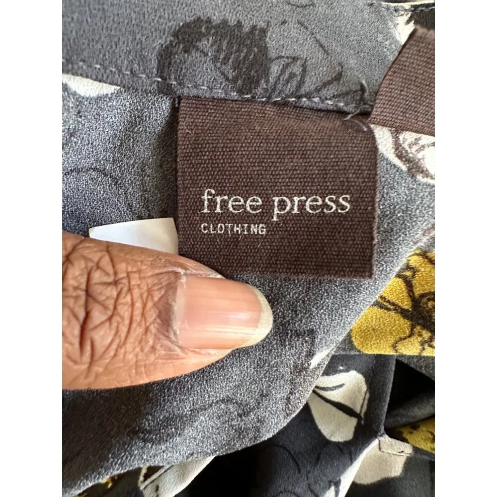 Free Press Womens Floral Print Long Sleeve Dress Mock Neck Modest Sz  S Tunic - Image 3