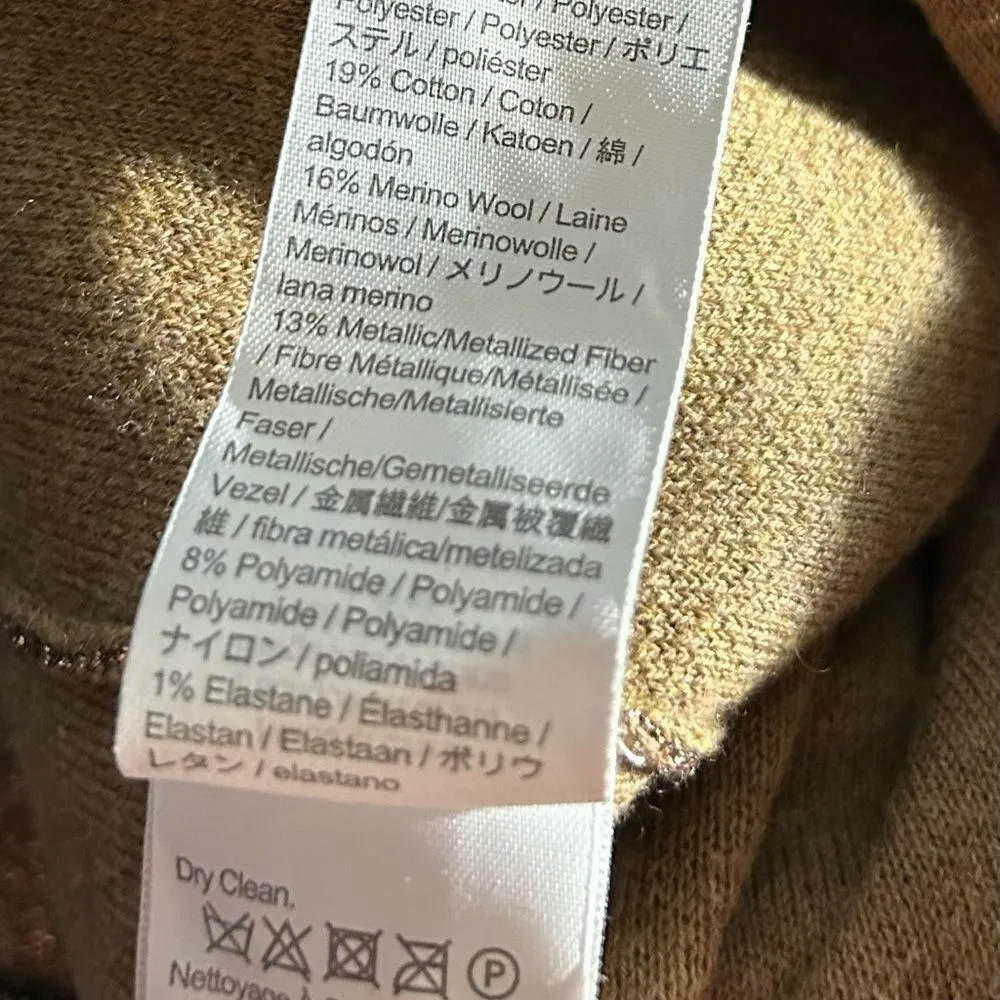 J. Crew Gold Shimmer Lurex® wrap sweater-jumpsuit Size Medium MSRP 198.00 - Image 8
