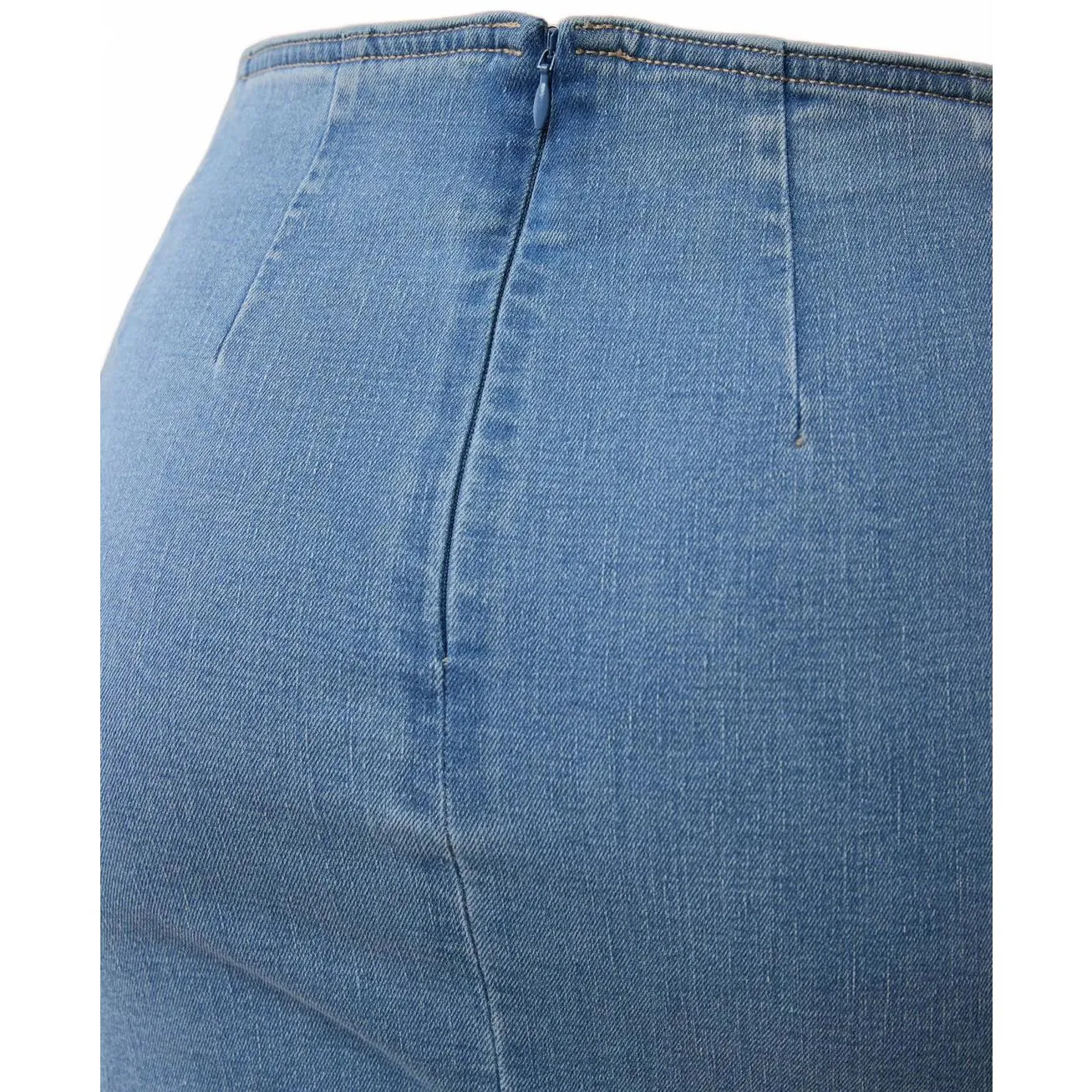 AE Next Level Highest Waist Denim Midi Skirt American Eagle NWT Size 2 - Image 4