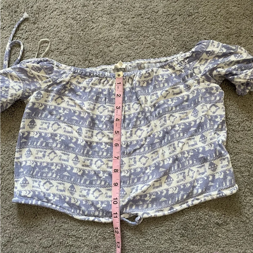 EN CRÈME | Purple & White Stripped Pattern Crop Top | Size Small - Image 10