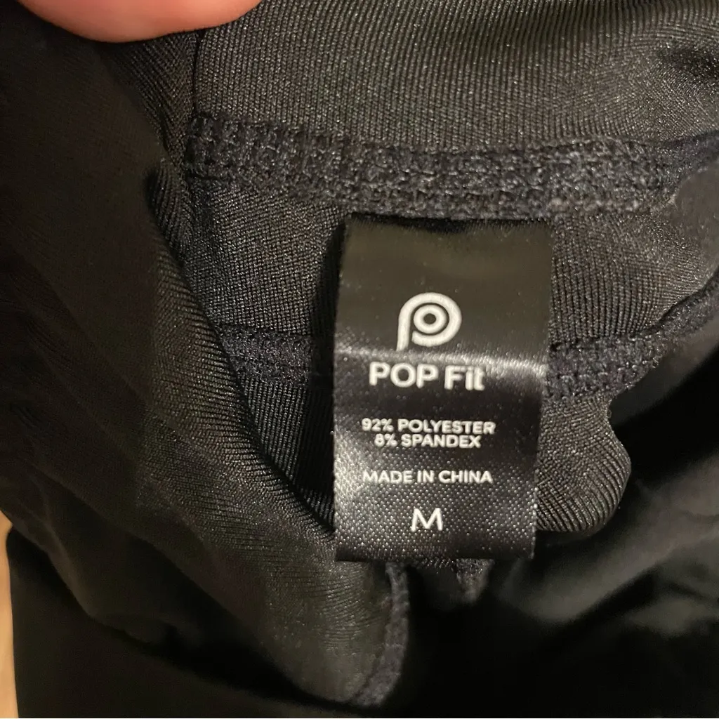 PopFIT Bootcut Embroidered Pocket Leggings Black Size M - Image 4