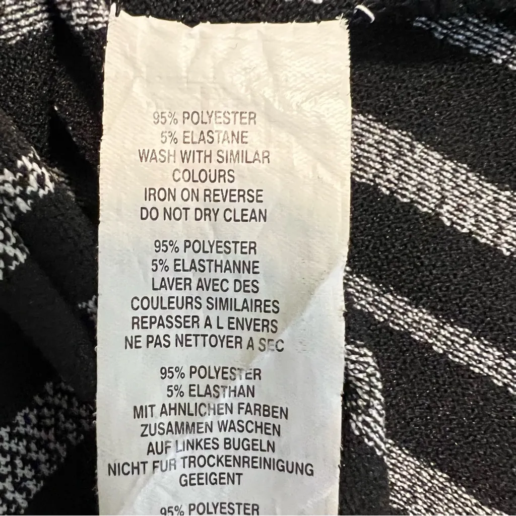 Boohoo jumpsuit cutouts black white stripe size 10 - Image 10