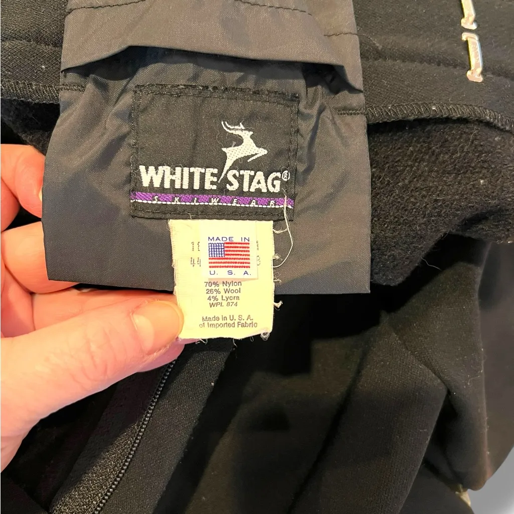 VTG 90s White Stag Ski Pants Sz 12 Black Stirrups Winter Snow Sledding Snowboard - Image 4