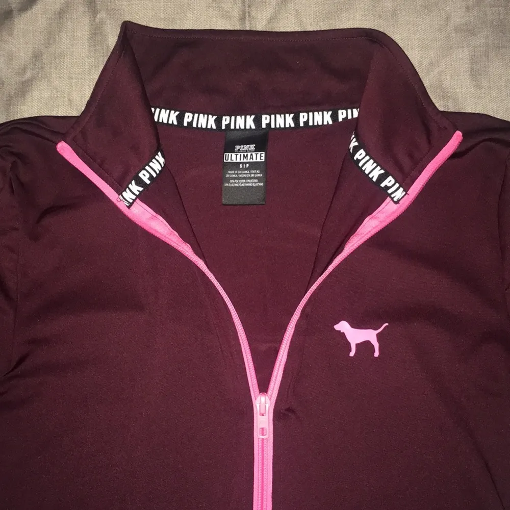 PINK Women’s Slim Fit Quarter Zip Pullover Athletic Workout Jacket - Image 8