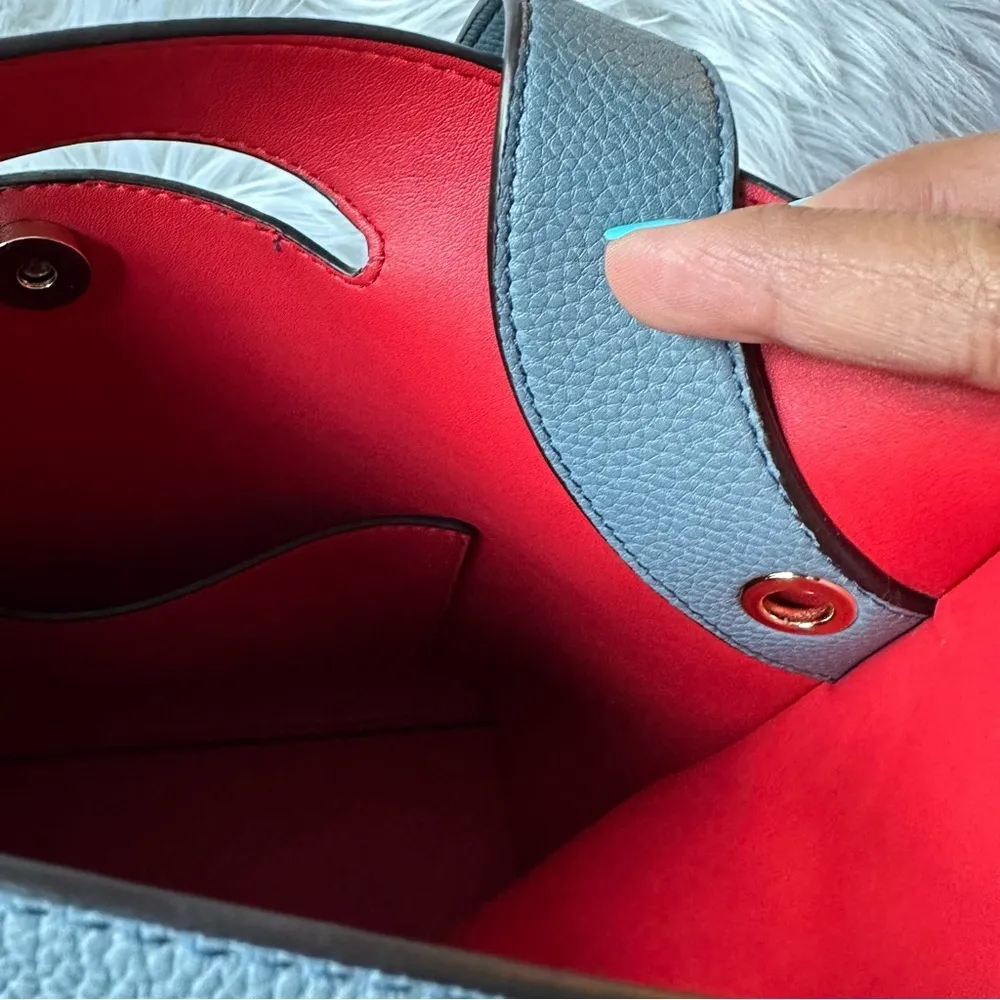 Sondra Roberts Gray Blue Modern Hand Bag Crossbody Tote - Image 2