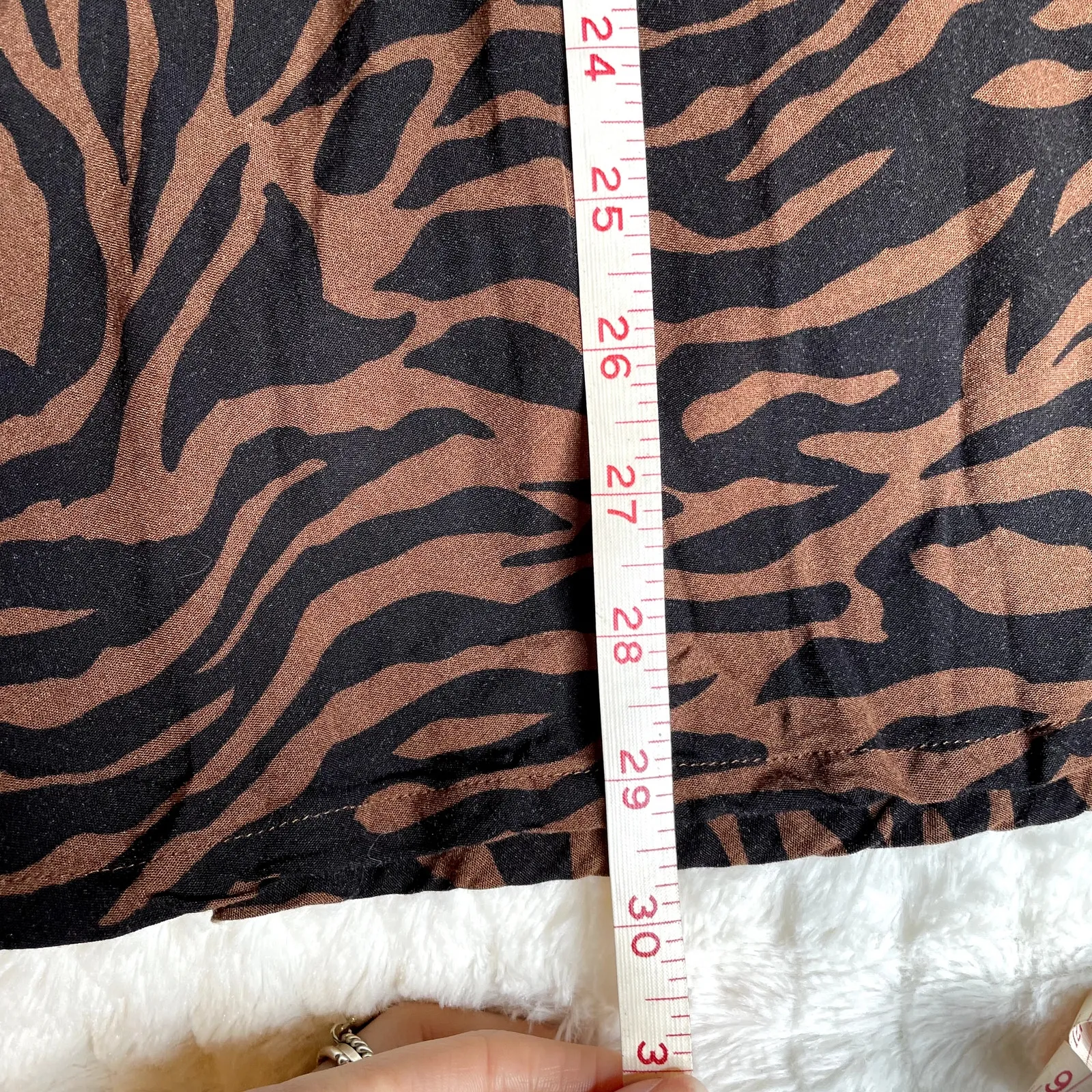 BRIXTON Helena Midi Skirt High Waist Black Brown Zebra Animal‎ Print Medium M - Image 3