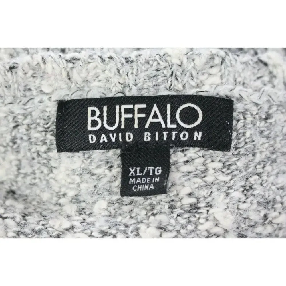 Buffalo David Bitton Women's Eyelash Knit Pullover Sweater Size XL Grey/White - Image 6