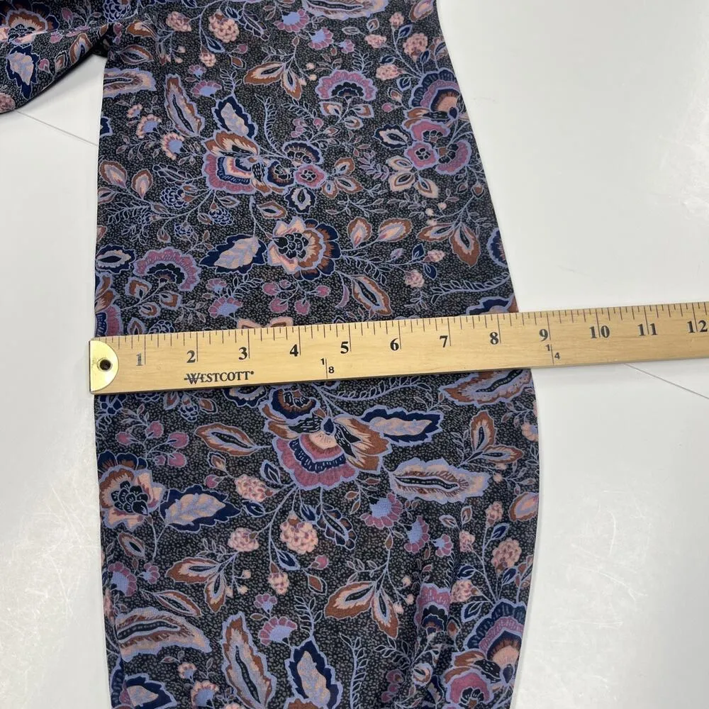 EVEREVE Women Olympia Dress Floral Paisley Long Sleeve Chiffon Mini Size Medium - Image 12