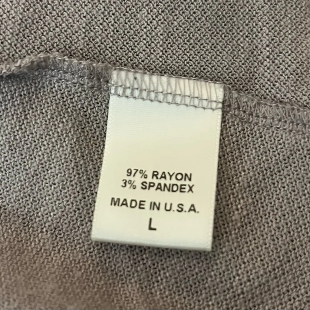 Bobeau Open Front Cardigan Lightweight Roll Tab Sleeve Lavender Gray L - Image 7