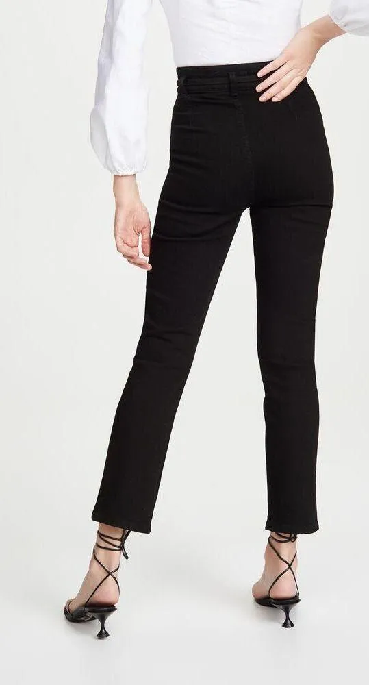 Reformation Vicki Black Jeans Size 23 High Rise Slim Straight Stretch - Image 14