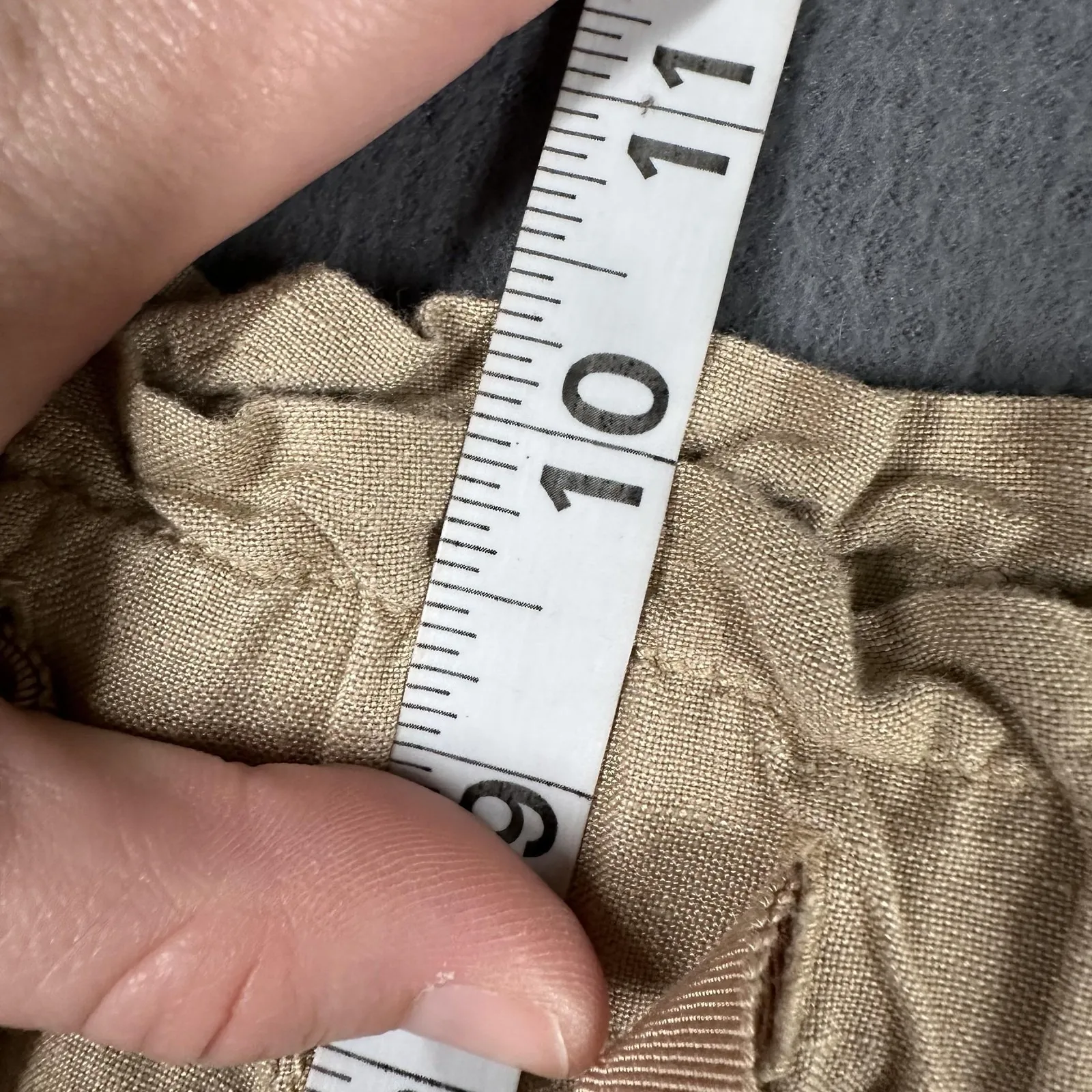 LOFT Paperbag Shorts Womens MP Beige Linen Blend Ruffle Waist Pull On Casual - Image 8