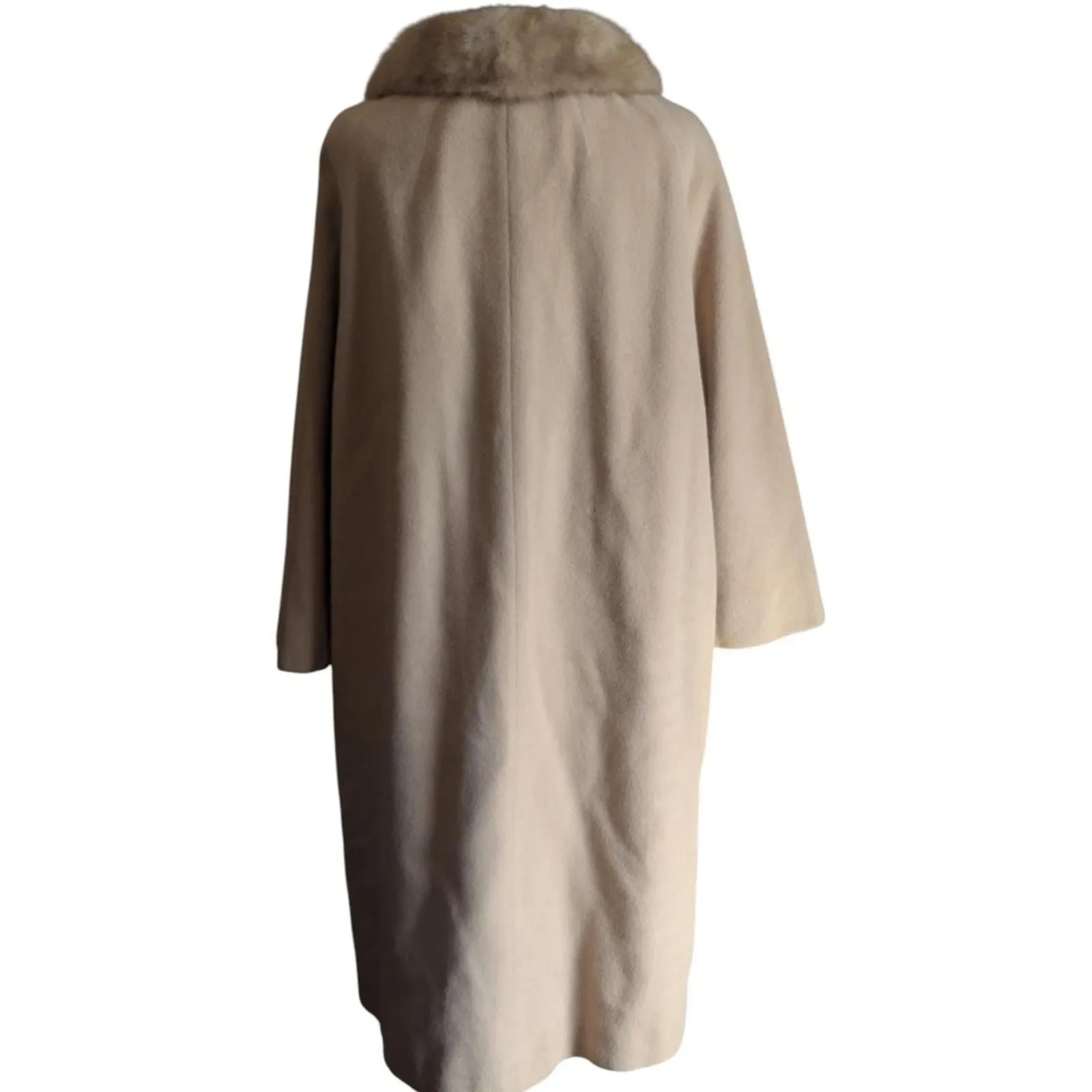 Vintage Union Made Marie Antoinette Austin 100% Cashmere Coat with Genuine Mink Brown Size L - Image 9