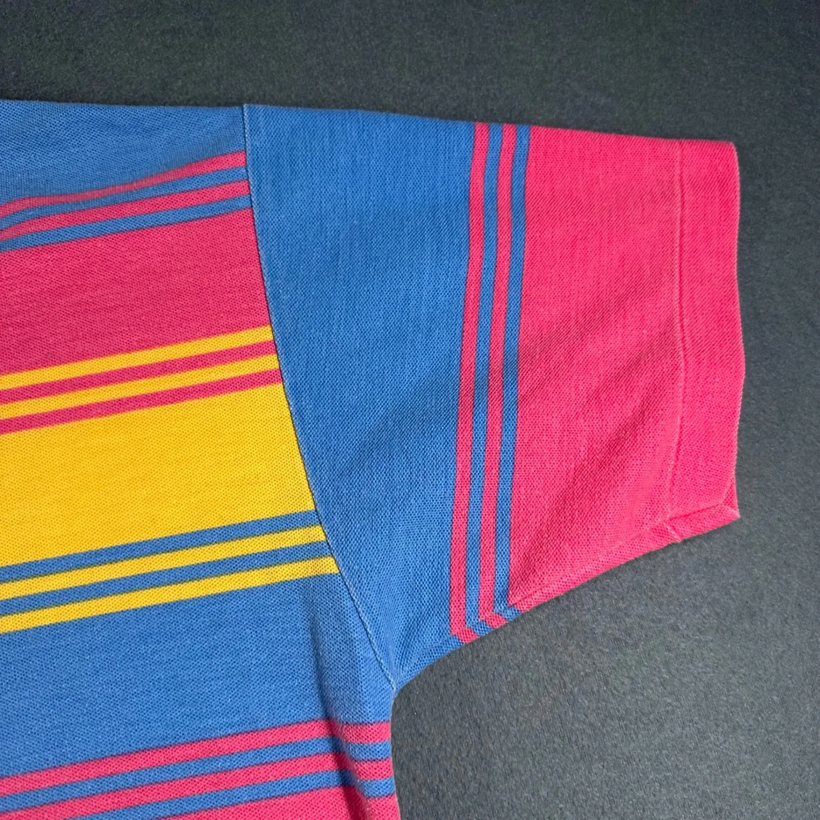 Vintage‎ Salty Dog Striped Polo Shirt Large GANT Striped Cotton Blend Retro SS Blue - Image 8