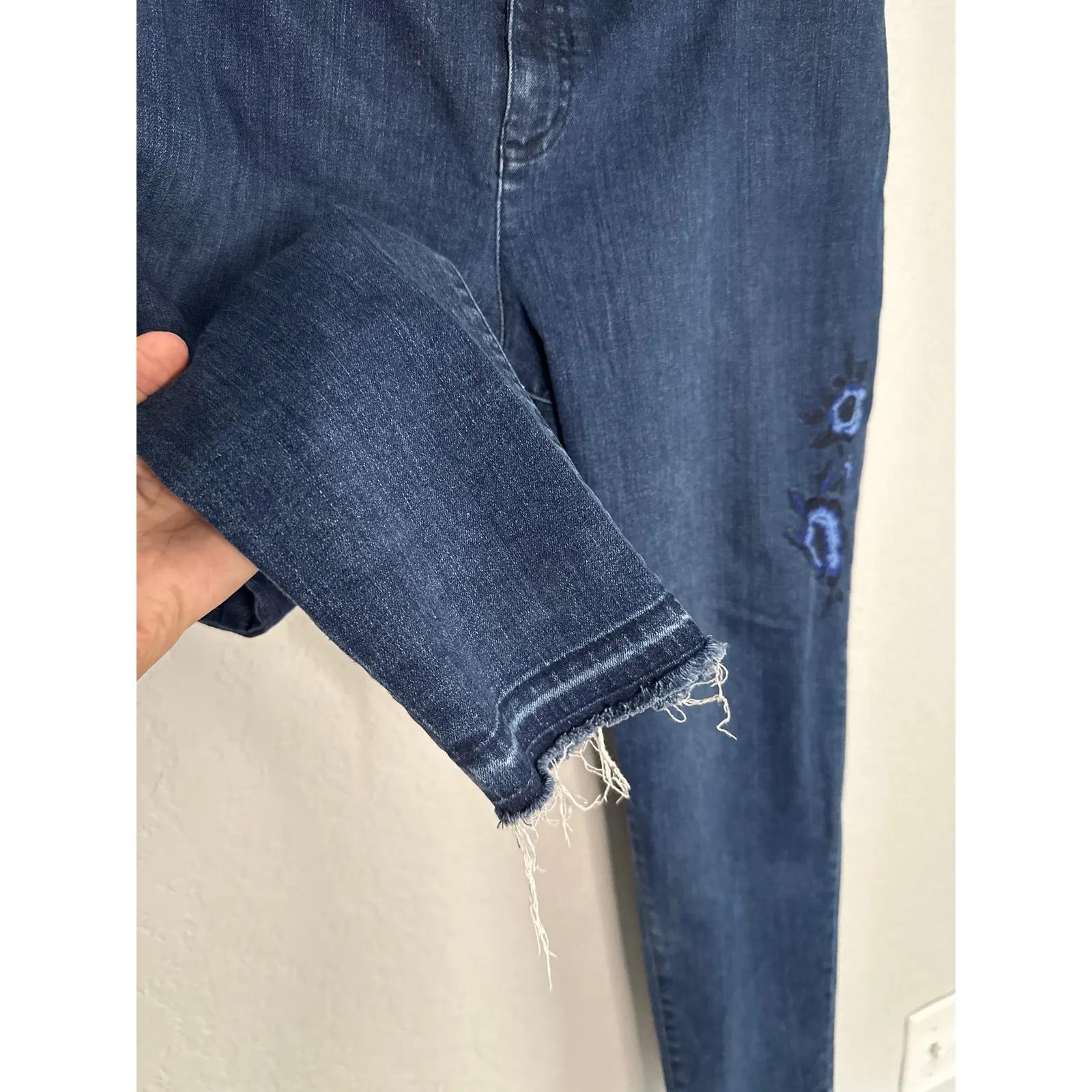 Ralph Lauren 20W Blue Embroidered Premier Skinny Jeans Boho Plus Denim - Image 6