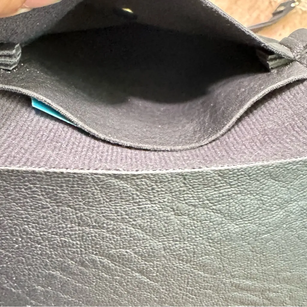 SeOSTO Black Leather Crossbody Bag Stadium Travel Purse Cell Phone Wallet - Image 7