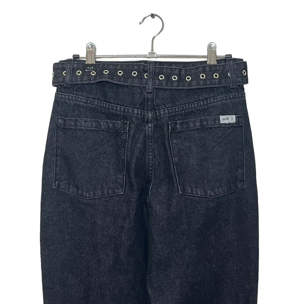 Urban Outfitters Milk It Belted Flare Jean High Rise Black Women’s Size 24 New - Image 6