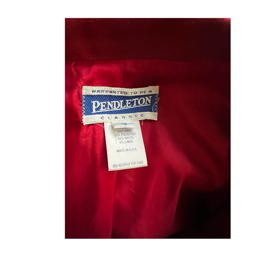 Pendleton Linen and Rayon Short Sleeve Lined Women’s Shirt. SZ.12 - Image 3