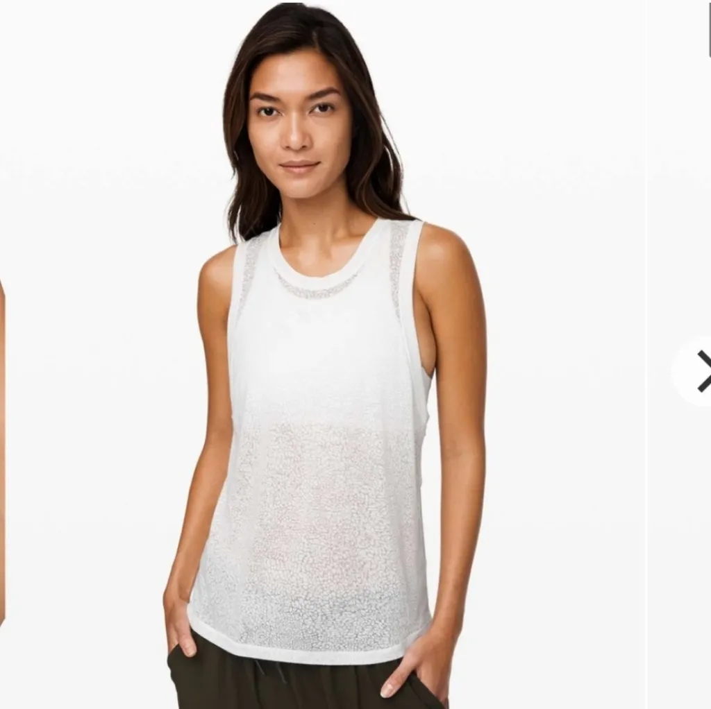 Lululemon Uncovered Tall Tank White Size 6 Women's Activewear Workout Exercise - Image 5