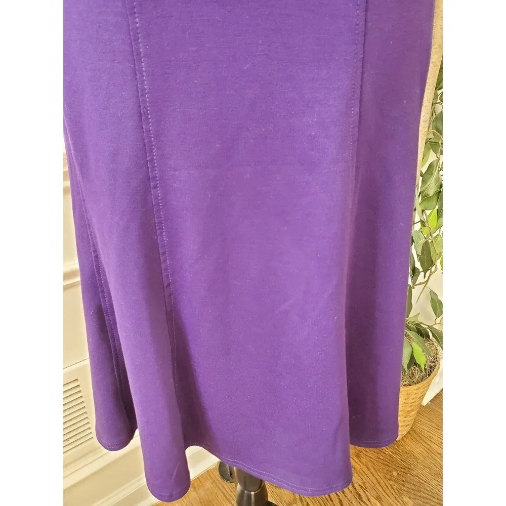 Spense Women's Purple Solid Polyester Cowl Neck Sleeveless Knee Length Dress 14 - Image 4