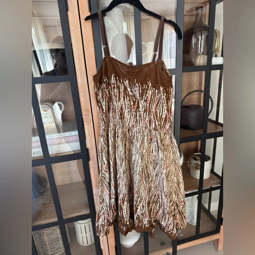 Free People corset dress animal print boho fish eye hook corset sweetheart mini - Image 3