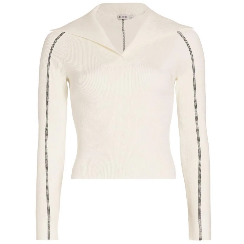 Simkhai Beckie Rib Sweater in Ivory Size M - Image 14