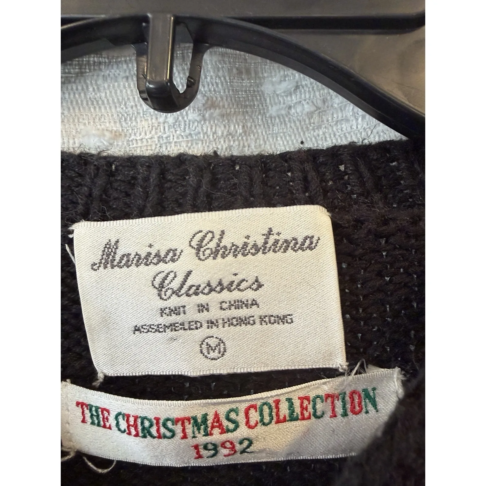 Vtg Marisa Christina Hand Knit Embellished Holiday Sweater Nutcrackers & Bears M Black Size M - Image 9