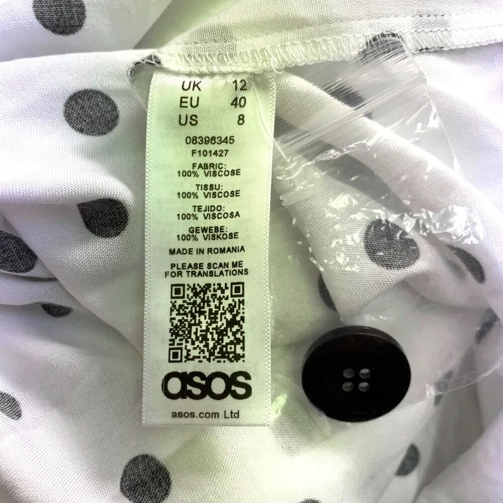 ASOS Womens Shirt Dress Maternity Nursing Polka Dot Button Down Relaxed Fit Sz 8 - Image 10