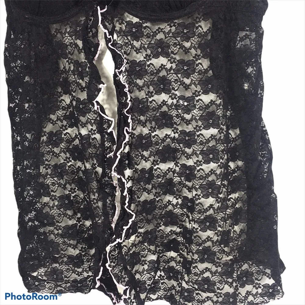 Linea Donatella Babydoll Black Lace Lingerie-XL - Image 3