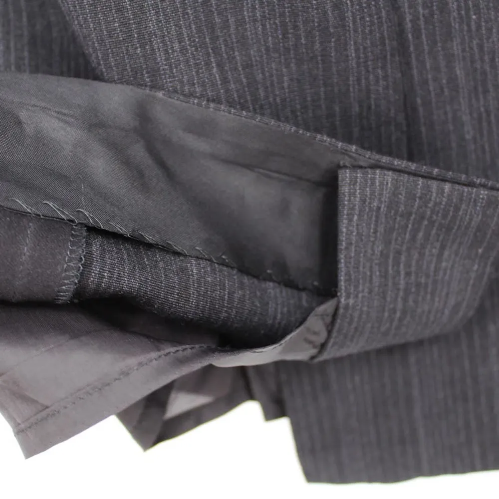 Akris Punto Wool Pinstripe Pencil Skirt Size US 6 Black Grey Lined Vented EUR 38 - Image 3