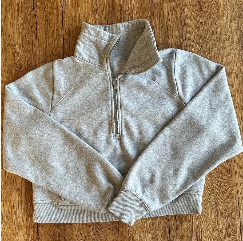 All In Motion Grey Cropped Quarter Zip Sweatshirt Size XSmall - Image 1