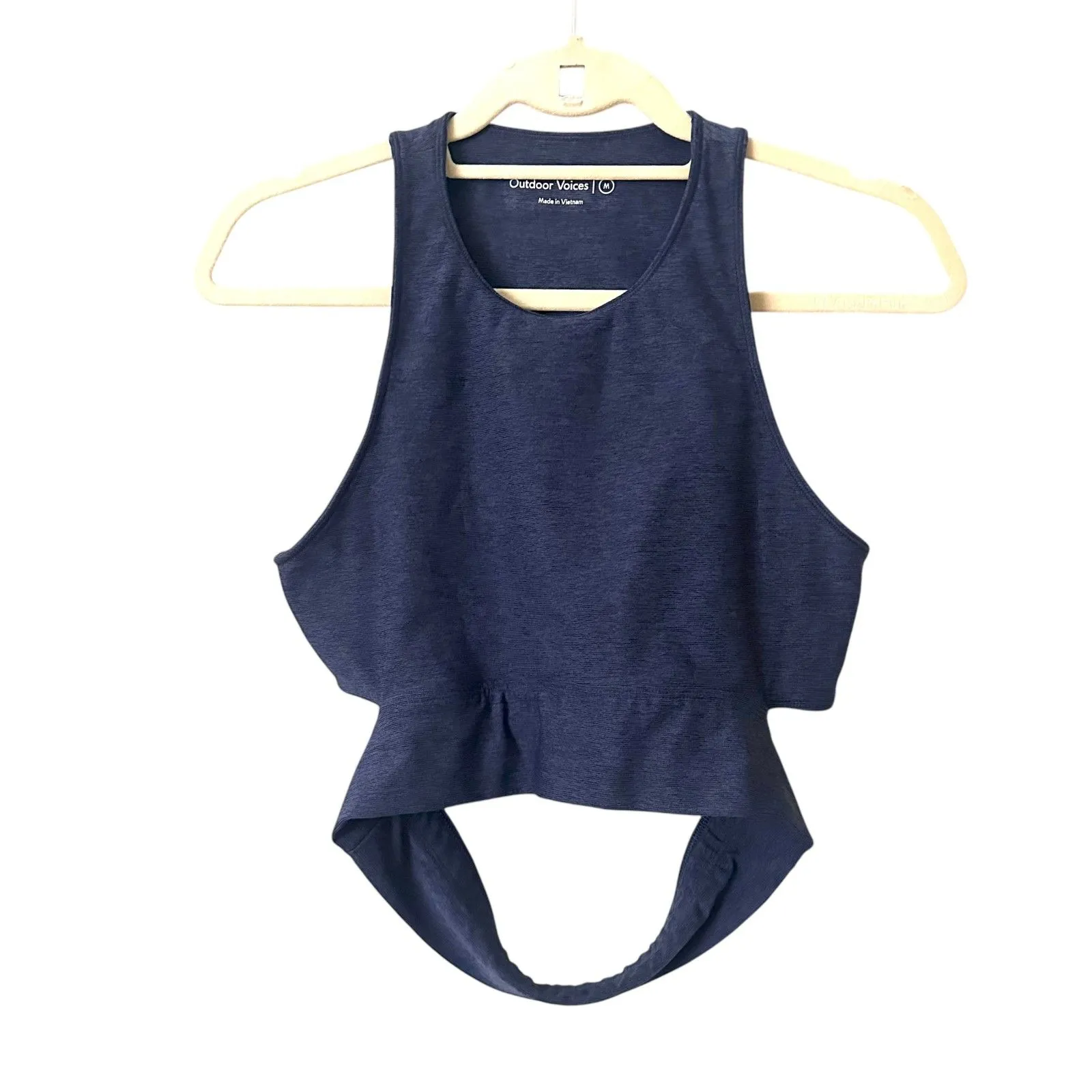 OUTDOOR VOICES‎ Slashback Workout Crop Top Blue Medium - Image 2